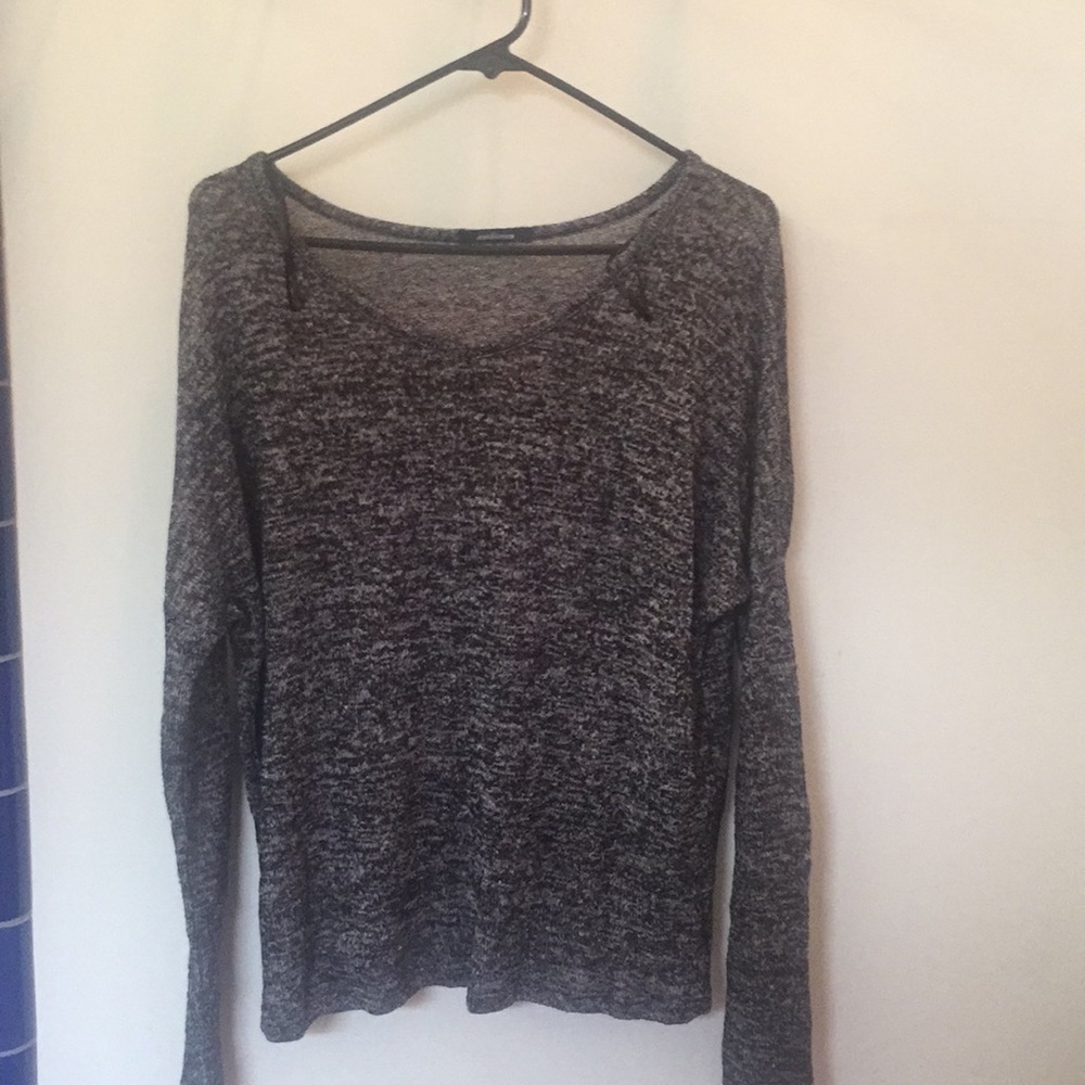 Thin long black and gray sweater